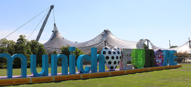 Die Besucher der Euro 2020 sind  Willkommen in Olympiapark, wenngleich es auch kein Fanfest gibt 2021 (©Foto: Martin Schmitz)